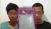 Dua tersangka kasus penyalahgunaan narkoba jenis sabu asal Sidrap yang berhasil diamankan Timsus Narkoba Polda Sulsel