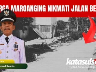 Warga Maroanging–Wajo Nikmati Jalan Beton Baru, Warga Terimakasih ke Lurah Rusdin