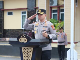Kapolres Sidrap Pimpin Upacara Kenaikan Pangkat Pengabdian Personil
