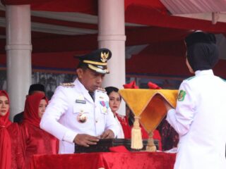 Paskibraka Sidrap Sukses Jalankan Tugas Penurunan Bendera