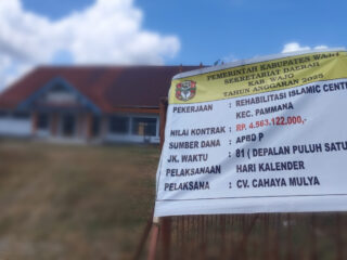 Rehab Islamic Center Pammana Serap Rp4,5 Miliar Lebih Tapi Abaikan Kontraktor Lokal