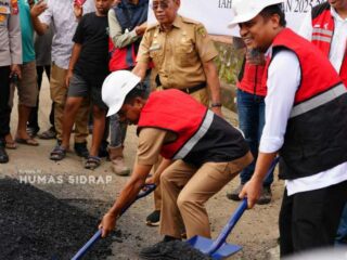 Gubernur Sulsel Groundbreaking Jalan Paket 3, Peningkatan Infrastruktur Sidrap Terwujud
