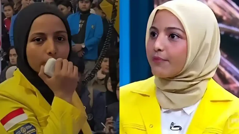 Tangkapan Layar Fatimah Azzahra, Wakil Ketua BEM UI 2026, menjadi sorotan publik setelah tampil dalam program diskusi CNN Indonesia yang membahas Program Makan Bergizi Gratis (MBG).