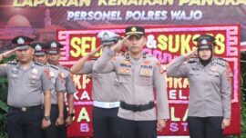 42 Polisi di Wajo Naik Pangkat Serentak