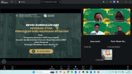 FGD II Reviu Kurikulum OBE Program Studi PGMI UNUSIA digelar secara daring melalui Zoom Meeting, Senin (15/6/2026). (Foto: UNUSIA/Katasulsel.com)