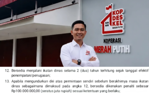 Rekrutmen Manajer Kopdes Merah Putih menjadi sorotan setelah muncul klausul penalti Rp100 juta dan ikatan dinas dua tahun. Peserta juga mempertanyakan kepastian penempatan dan fasilitas kerja.