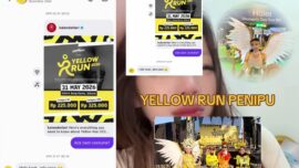 Tangkapan layar unggahan viral peserta Yellow Run 2026 yang mempertanyakan kategori Best Costume setelah acara berlangsung di GBK Jakarta.
