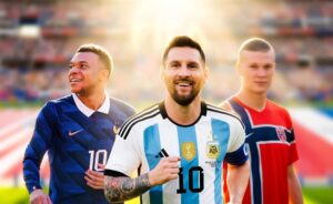 Mbappe, Messi dan Haaland. Foto: Katasulsel.com