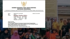Warga Dusun Laoli, Desa Harapan, Kecamatan Malili, Luwu Timur, mempertahankan lahan yang terdampak rencana pembangunan kawasan industri Indonesia Huali Industry Park (IHIP) dan tangkapan layar surat penundaan proses pengosongan lahan dari Komnas HAM. Foto: Katasulsel.com