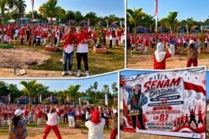 Semarak HUT RI ke-81, Fuel Terminal Palopo dan Warga Karang-Karangan Gelar Senam Bersama Berhadiah