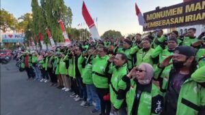 Ribuan Ojol Makassar Kompak di Hari Kemerdekaan, Tinggalkan Orderan Demi Merah Putih