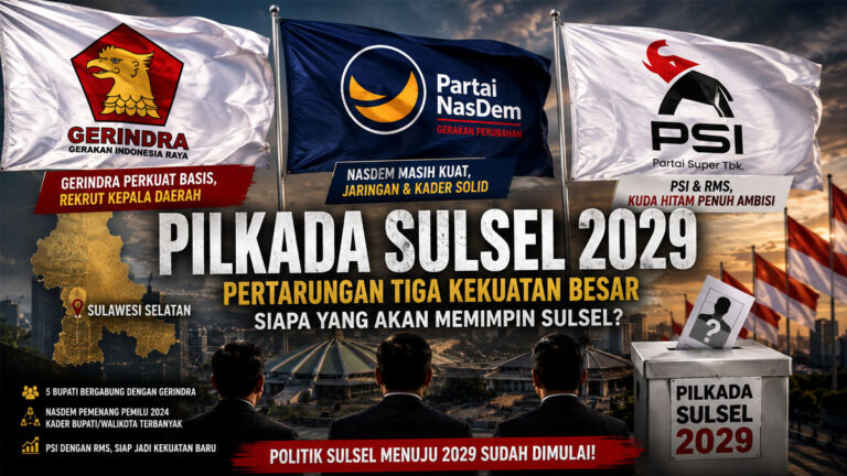 Adu Kuat Pilkada Sulsel 2029: Gerindra, NasDem dan PSI