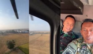 Bupati Jadi “Tour Guide” dari Udara, Panglima Kostrad Terpukau Melihat Sawah Sidrap