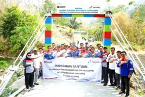 Pertamina Dukung Pembangunan Jembatan Kaluppini, Akses Lima Desa di Enrekang Terhubung