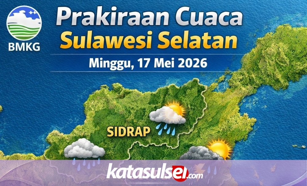 Cuaca 5 Kabupaten di Sulsel Besok: Sidrap dan Soppeng Masih Cerah, Enrekang dan Pinrang Waspada Hujan Petir Sore Hari
